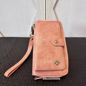 Pola Dusty Pink Leather Wristlet/Wallet